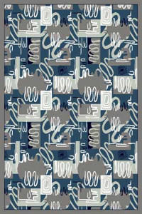 Прямоугольный ковер SILVER D229 GRAY-BLUE