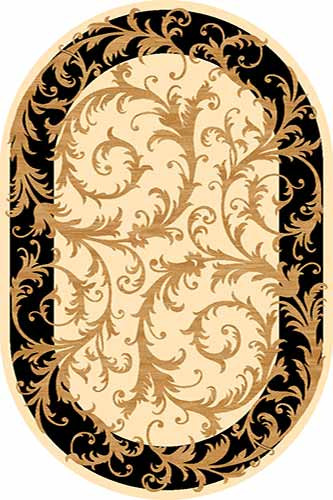 Овальный ковер OLYMPOS D156 CREAM-BLACK Российский ковер ОЛИМПОС фабрики Меринос D156 CREAM-BLACK Цена указана за 1 квадратный метр