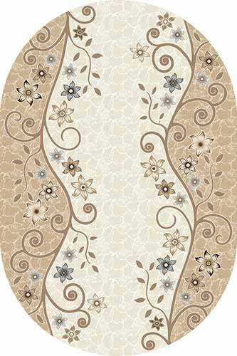 Овальный ковер VALENCIA DELUXE D323 CREAM-BROWN Российский ковер ВАЛЕНСИЯ ДЕЛЮКС фабрики Меринос D323 CREAM-BROWN Цена указана за 1 квадратный метр