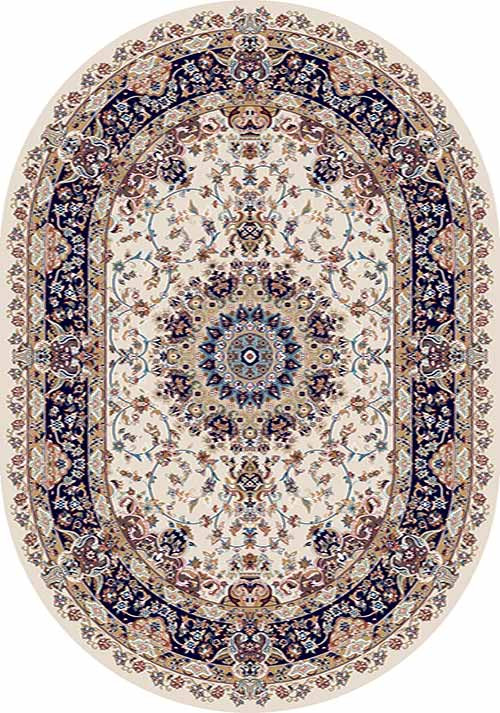 Овальный ковер SHAHREZA D206 CREAM-NAVY Российский ковер ШАХРЕЗА фабрики Меринос D206 CREAM-NAVY Цена указана за 1 квадратный метр