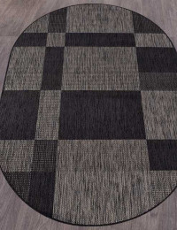 Ковёр VEGAS-S005-D-GRAY-BLACK-OVAL