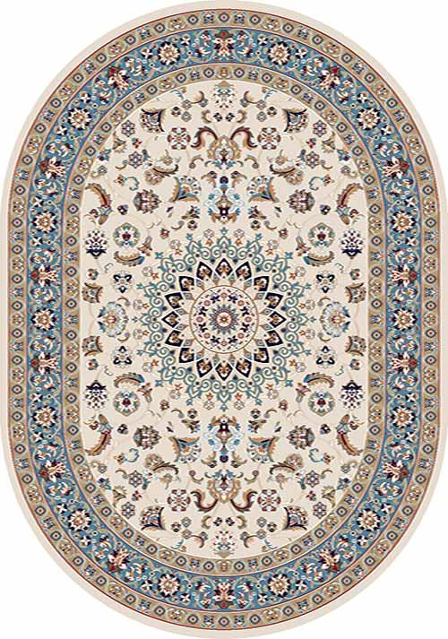 Овальный ковер SHAHREZA D210 CREAM-BLUE Российский ковер ШАХРЕЗА фабрики Меринос D210 CREAM-BLUE Цена указана за 1 квадратный метр