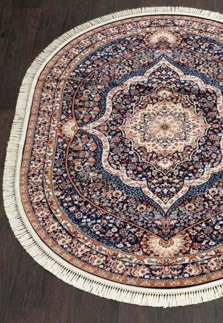 Ковёр ISFAHAN-D511-NAVY-OVAL Ковер Россия ISFAHAN. Высота ворса 9 мм. Состав Хитсэт 100%. 8 цветовой колор. Вес м2: 2200 г. Цена за м2: