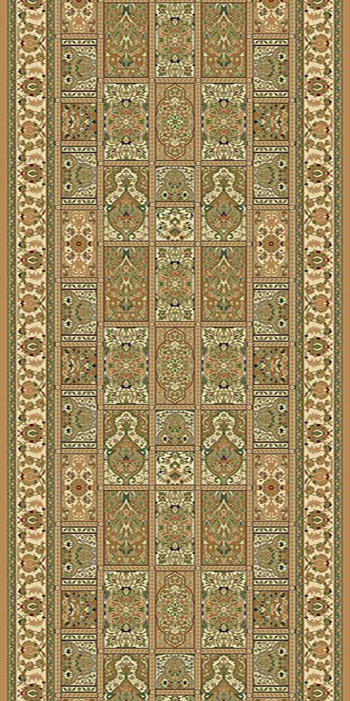 Ковровая дорожка BUHARA 3787 CREAM-GREEN Российский ковер БУХАРА фабрики Меринос 3787 CREAM-GREEN Цена указана за 1 квадратный метр