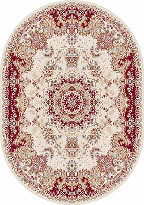Овальный ковер SHAHREZA D211 CREAM-RED Российский ковер ШАХРЕЗА фабрики Меринос D211 CREAM-RED Цена указана за 1 квадратный метр