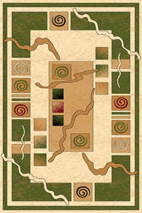 Прямоугольный ковер OLYMPOS D077 CREAM-GREEN