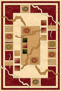 Прямоугольный ковер OLYMPOS D077 CREAM-RED