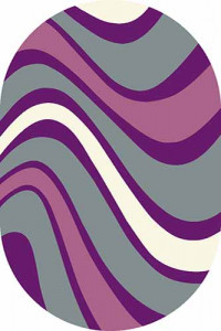 Овальный ковер VISION DELUXE carving V802 GRAY-LILAC