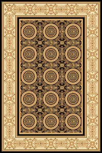 Прямоугольный ковер OLYMPOS D157 BLACK-CREAM