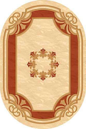 Овальный ковер KAMEA carving 5333 CREAM-TERRA Российский ковер Камея Карвинг фабрики Меринос 5333 CREAM-TERRA Цена указана за 1 квадратный метр