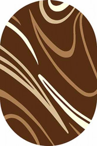 Овальный ковер VISION DELUXE carving V804 BROWN