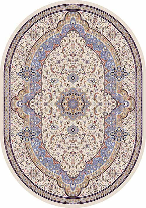 Овальный ковер MASHHAD D208 CREAM-BLUE Российский ковер МАШХАД фабрики Меринос D208 CREAM-BLUE Цена указана за 1 квадратный метр