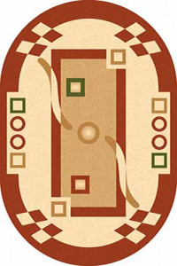 Овальный ковер KAMEA carving 5462 TERRA