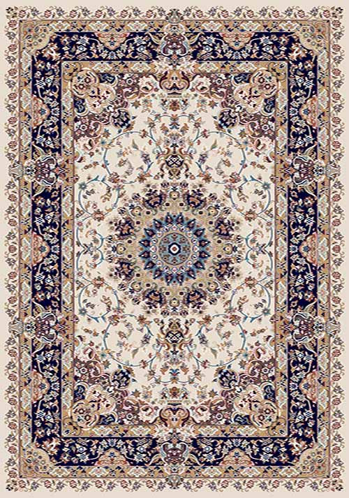 Прямоугольный ковер SHAHREZA D206 CREAM-NAVY Российский ковер ШАХРЕЗА фабрики Меринос D206 CREAM-NAVY Цена указана за 1 квадратный метр