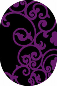 Овальный ковер VISION DELUXE carving V805 BLACK-VIOLET