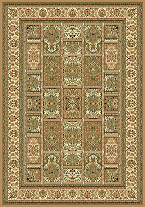 Прямоугольный ковер BUHARA 3787 CREAM-GREEN Российский ковер БУХАРА фабрики Меринос 3787 CREAM-GREEN Цена указана за 1 квадратный метр