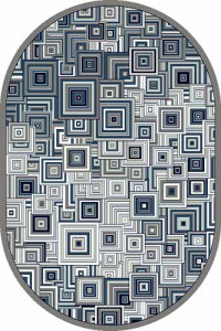 Овальный ковер SILVER D239 GRAY-BLUE
