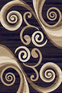 Прямоугольный ковер MEGA carving D263 D.NAVY-BROWN