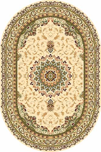 Овальный ковер IZMIR D027 CREAM-GREEN Российский ковер Измир фабрики Меринос D027 CREAM-GREEN Цена указана за 1 квадратный метр