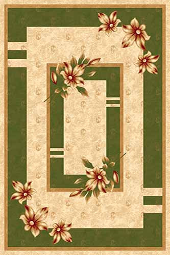 Прямоугольный ковер KAMEA carving D048 CREAM-GREEN Российский ковер Камея Карвинг фабрики Меринос D048 CREAM-GREEN Цена указана за 1 квадратный метр