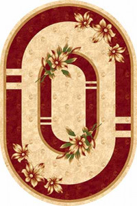 Овальный ковер KAMEA carving D048 CREAM-RED