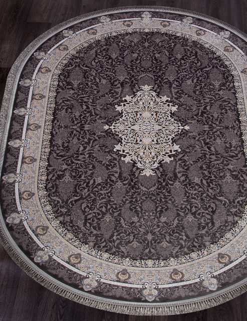 Иранский ковер FARSI 1200 G247-DARK-GRAY-OVAL Персидские ковры FARSI 1200 Цена указана за кв. метр