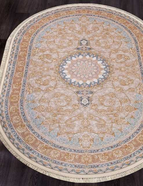 Иранский ковер FARSI-1200-G129-CREAM-OVAL Персидские ковры FARSI 1200 Цена указана за кв. метр