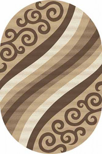 Овальный ковер MEGA carving D297 BEIGE