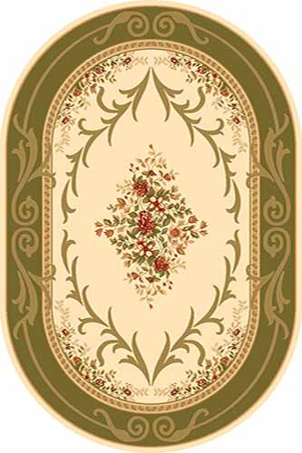 Овальный ковер KAMEA carving D142 CREAM-GREEN Российский ковер Камея Карвинг фабрики Меринос D142 CREAM-GREEN Цена указана за 1 квадратный метр
