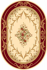 Овальный ковер KAMEA carving D142 CREAM-RED