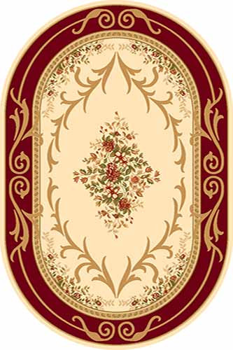 Овальный ковер KAMEA carving D142 CREAM-RED Российский ковер Камея Карвинг фабрики Меринос D142 CREAM-RED Цена указана за 1 квадратный метр