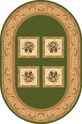 Овальный ковер OLYMPOS D065 GREEN Российский ковер ОЛИМПОС фабрики Меринос D065 GREEN Цена указана за 1 квадратный метр