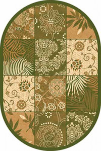 Овальный ковер KAMEA carving D271 GREEN